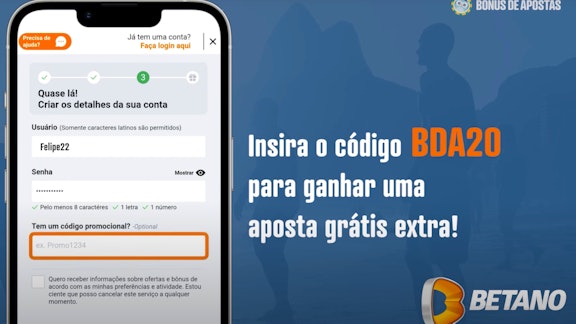 imagem mostrando como usar o Codigo promocional Betano