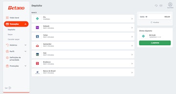Tela de pagamento betano